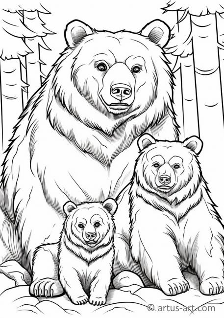 Page de coloriage d'ours Grizzly